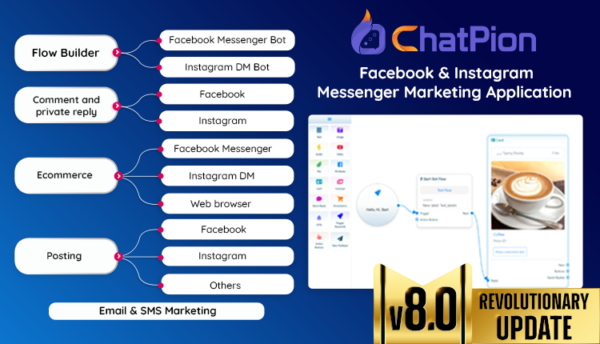ChatPion – Facebook Chatbot, eCommerce & Social Media Management Tool (SaaS) v7.2.9