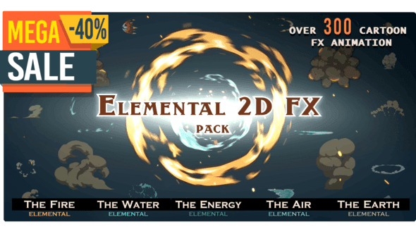 Elemental 2D FX pack [300 elements] v.05 9673890