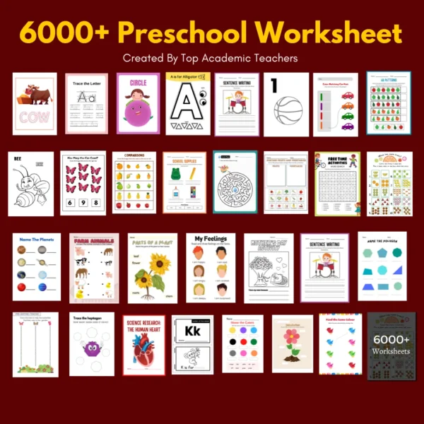 6000+ Pre School Worksheet